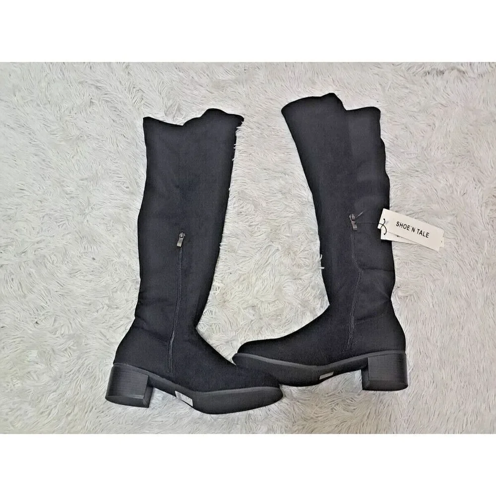Shoe'N Tale Boots‎ Women Size 9 Faux Suede Stretch Over The Knee Thigh High